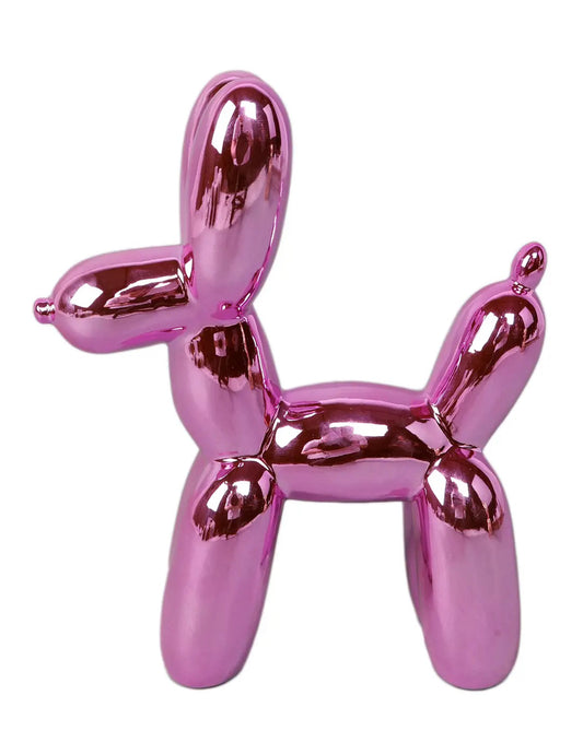 Metallic Pink Balloon Dog Sculpture