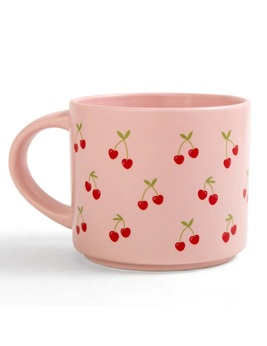 Pink Cherries Ceramic Mug