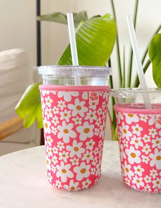 Pink Daisies Coffee Cup Coozie