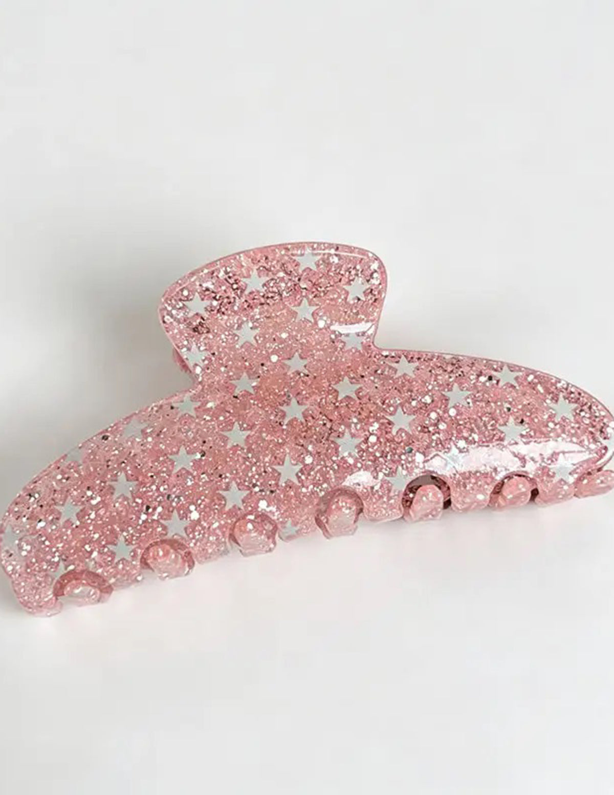 Pink Glitter Star Claw Clip