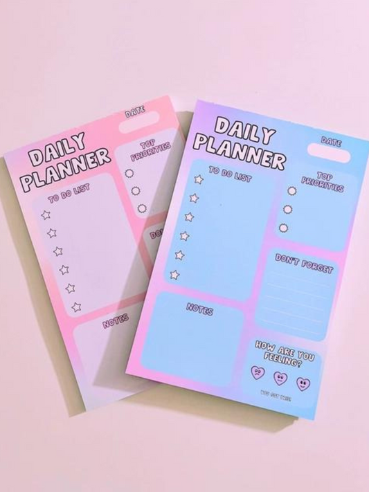 Pink Gradient Daily Planner Notepad