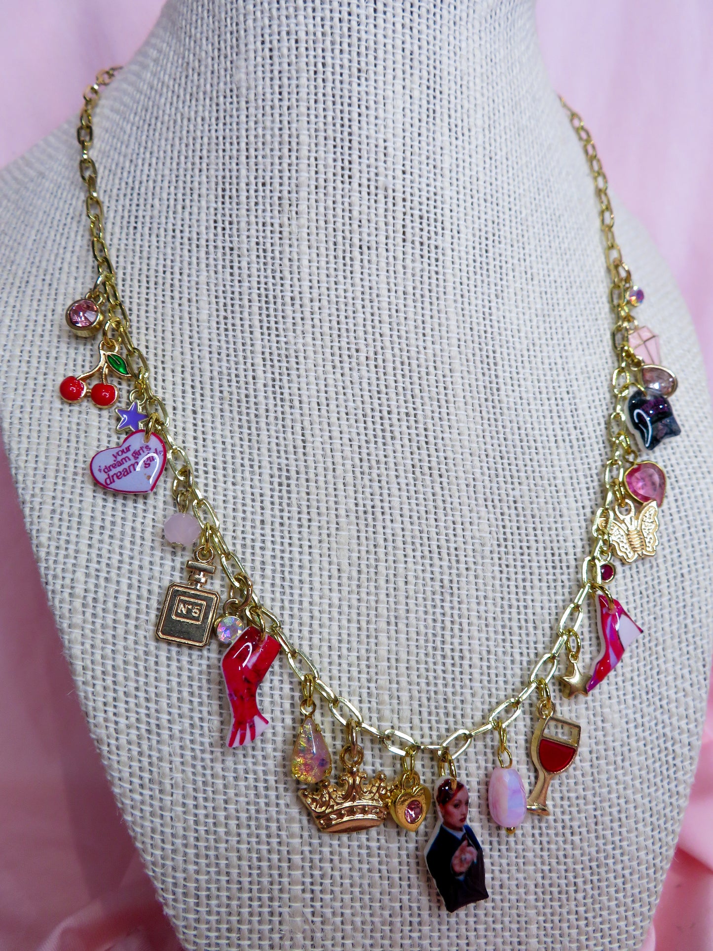 Pink Pony Princess Charm Necklace