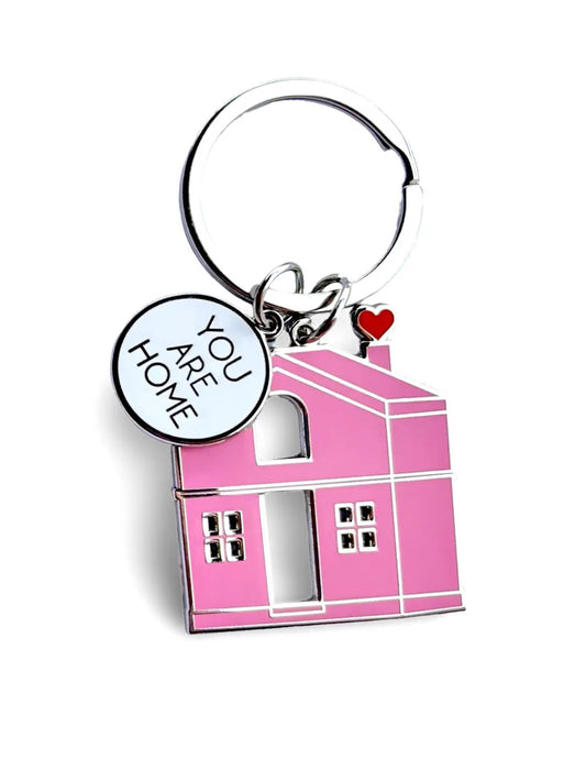 Pink You Are Home Keychain