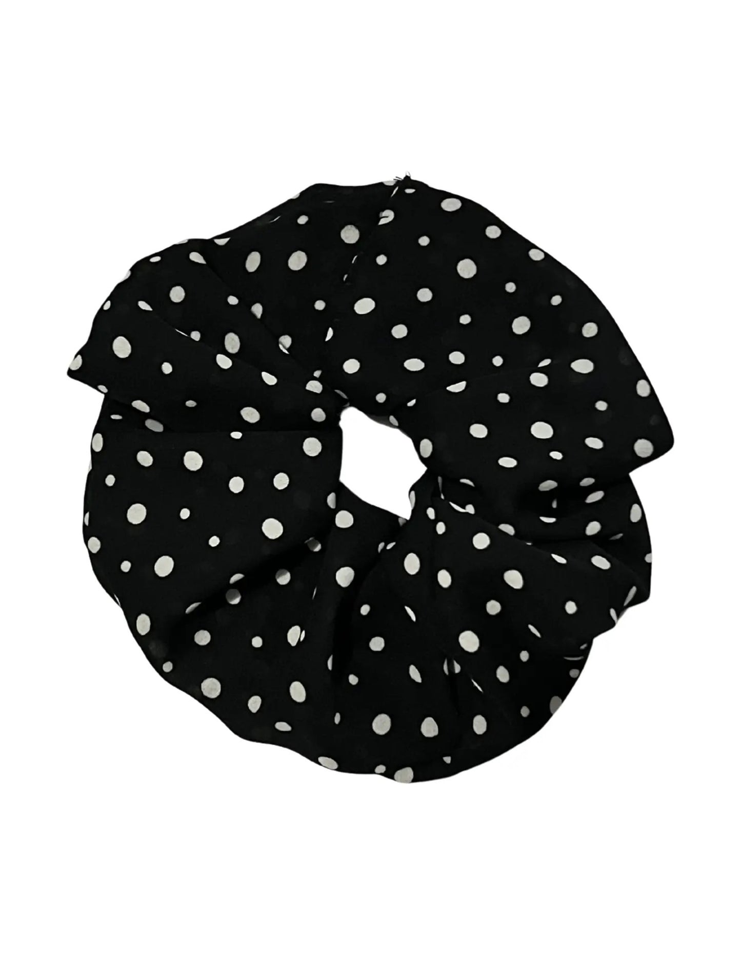 Polka Dot Chiffon Scrunchie