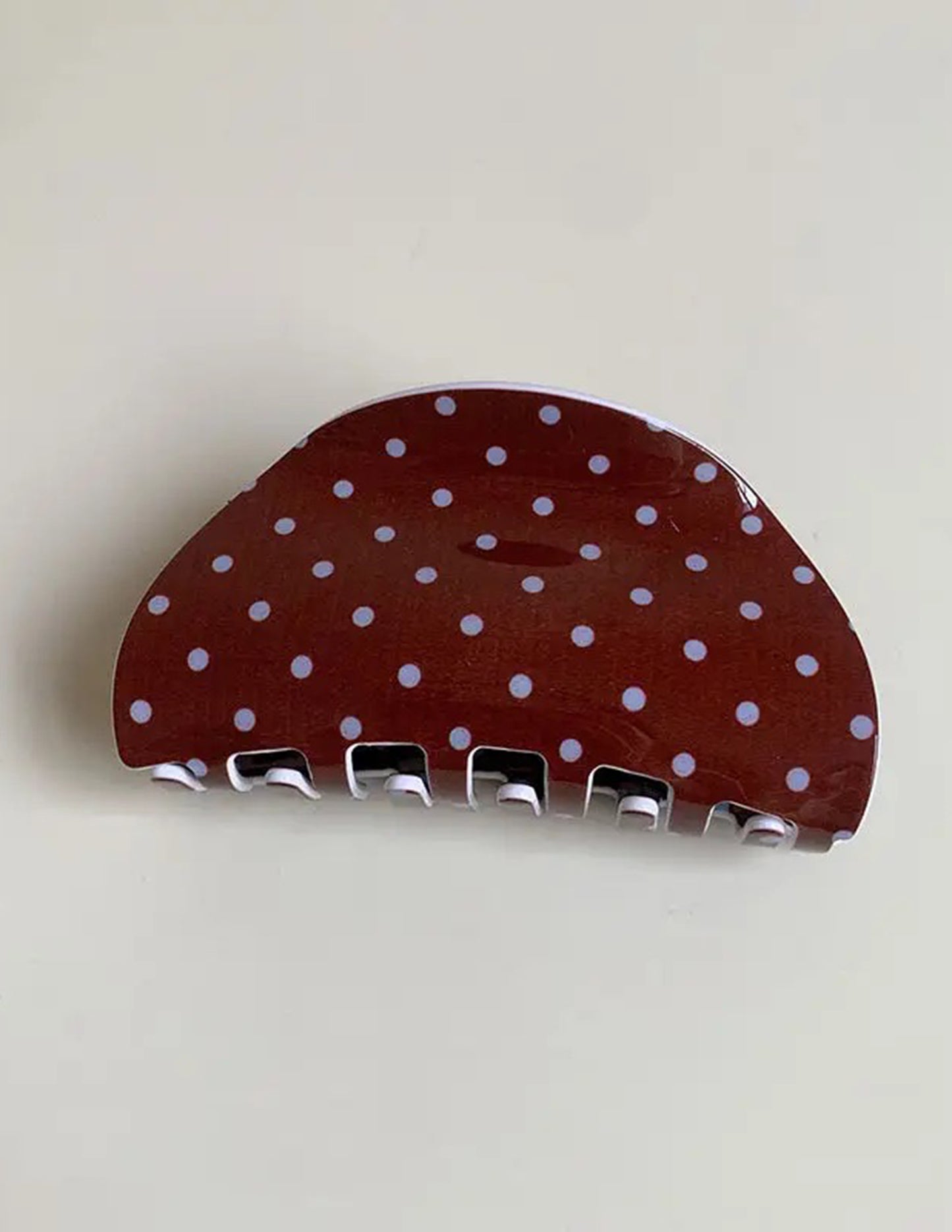 Polka Dot Crescent Hair Claw