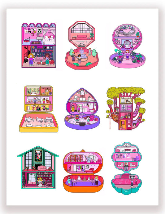 Polly Pocket Houses Print