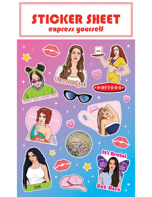 Pop Divas Sticker Sheet