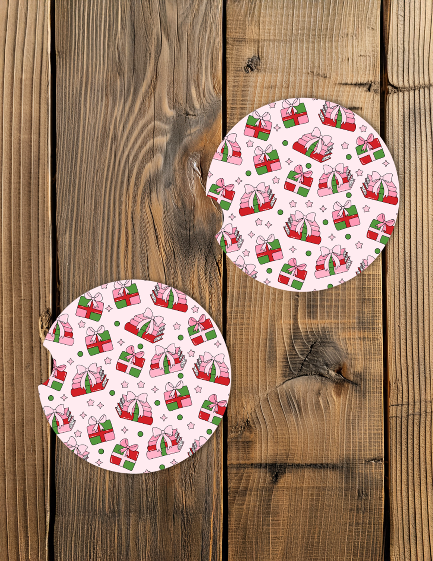 Christmas Presents Car Coaster Set