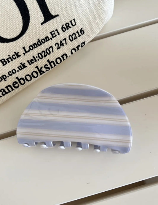 Purple Sweet Striped Crescent Hair Claw