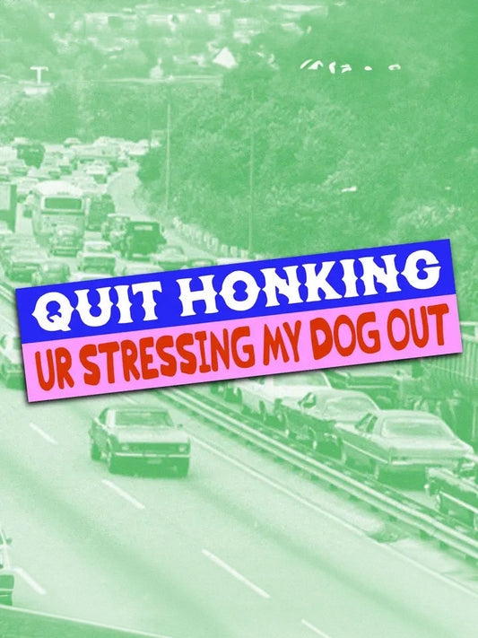 Quit Honking Bumper Sticker