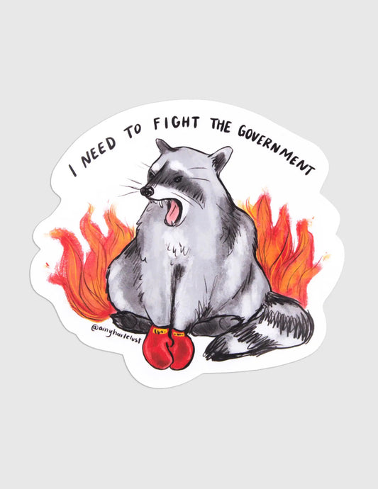 Raccoon Fighter Sticker