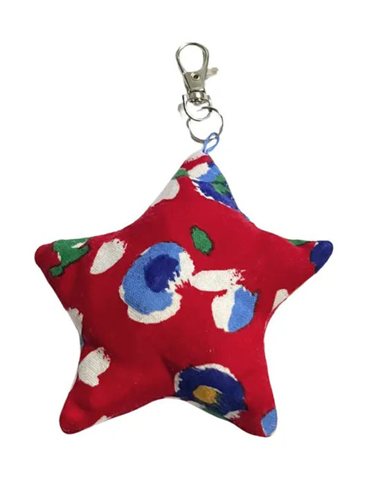 Red Watercolor Print Bag Charm