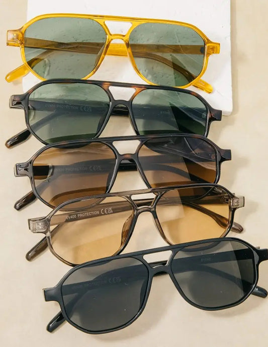 Retro Aviator Double Bridge Sunglasses