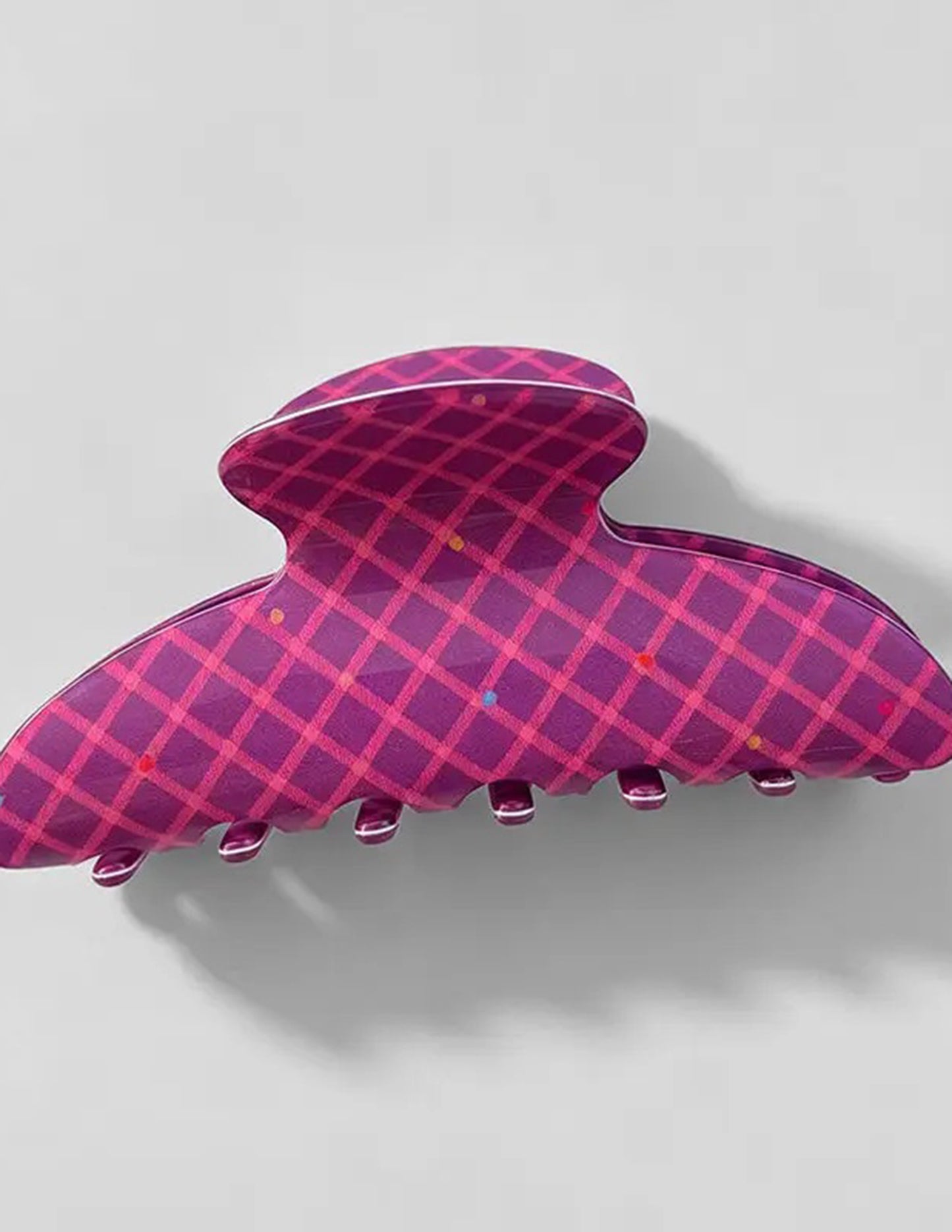 Rose Pink Plaid Claw Clip