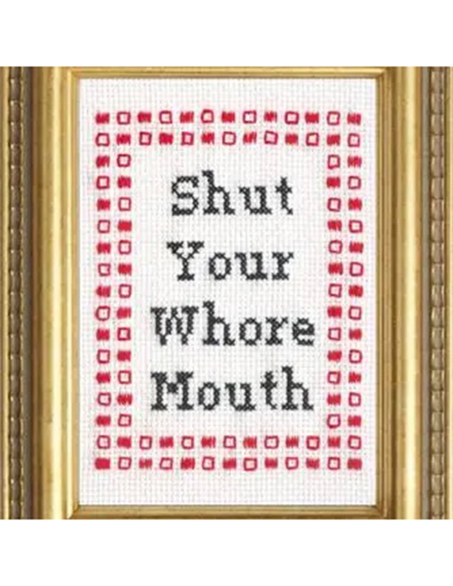 Shut Your Mouth Cross Stitch Kit