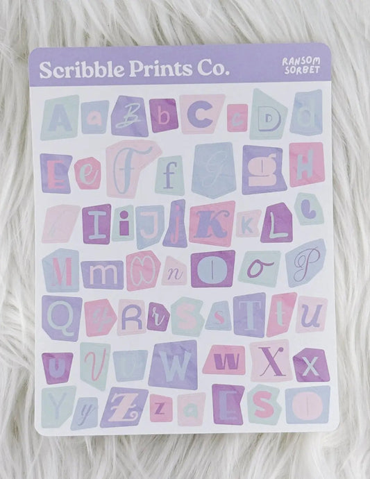 Sorbet Ransom Letters Sticker Sheet