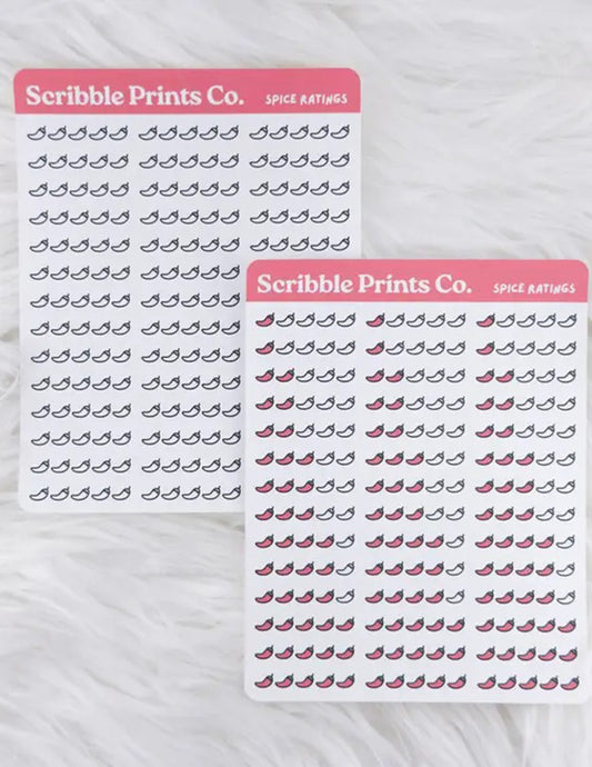 Spice Rating Sticker Sheet