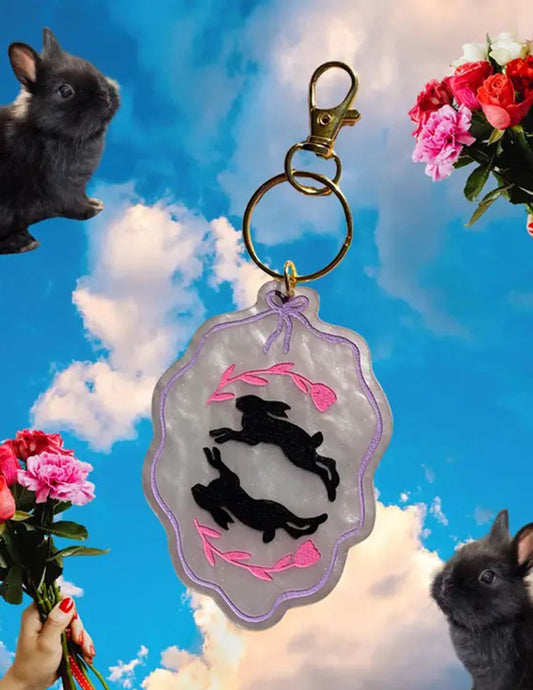 Spring Bunny Keychain