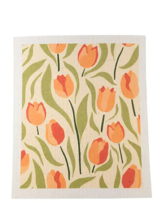 Spring Tulips Swedish Dishcloth