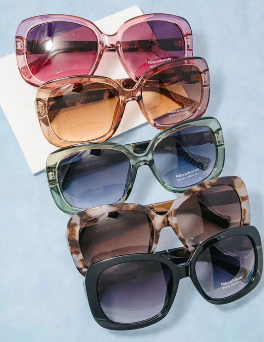 Square Round Woven Brow Bar Sunglasses
