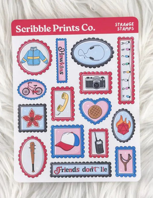 Strange Stamps Sticker Sheet
