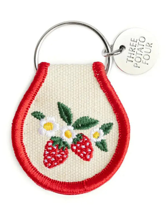 Strawberry Blossom Patch Keychain
