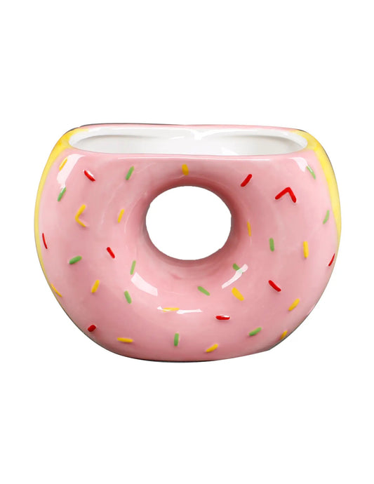 Strawberry Frosted Donut Ceramic Vase