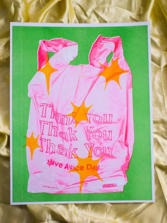 Thank You Bag Risograph Print