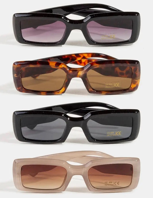 Thick Frame Rectangle Sunglasses