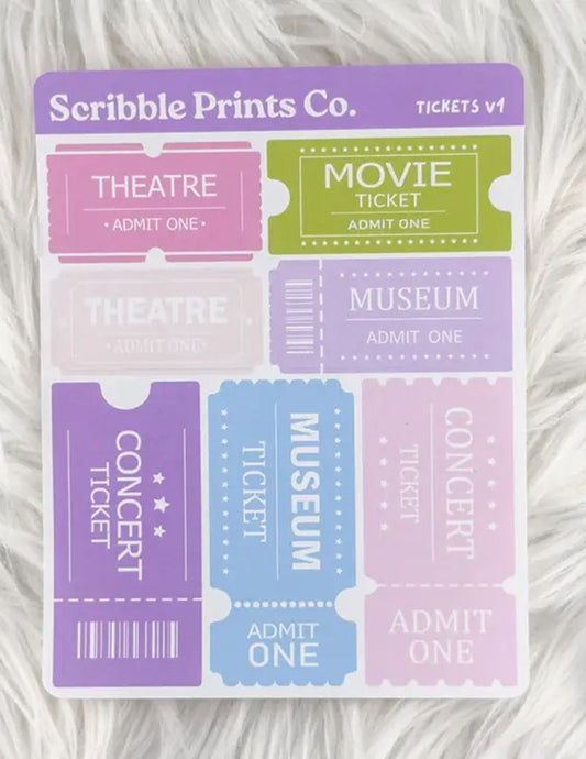 Tickets V1 Sticker Sheet