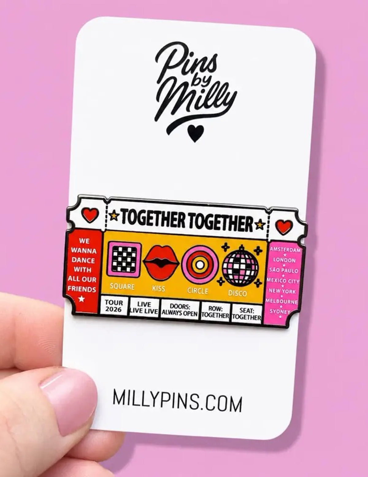 Together Together Tour Ticket Enamel Pin