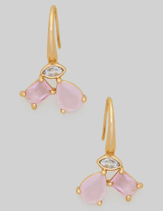 Triple Stone Drop Earrings