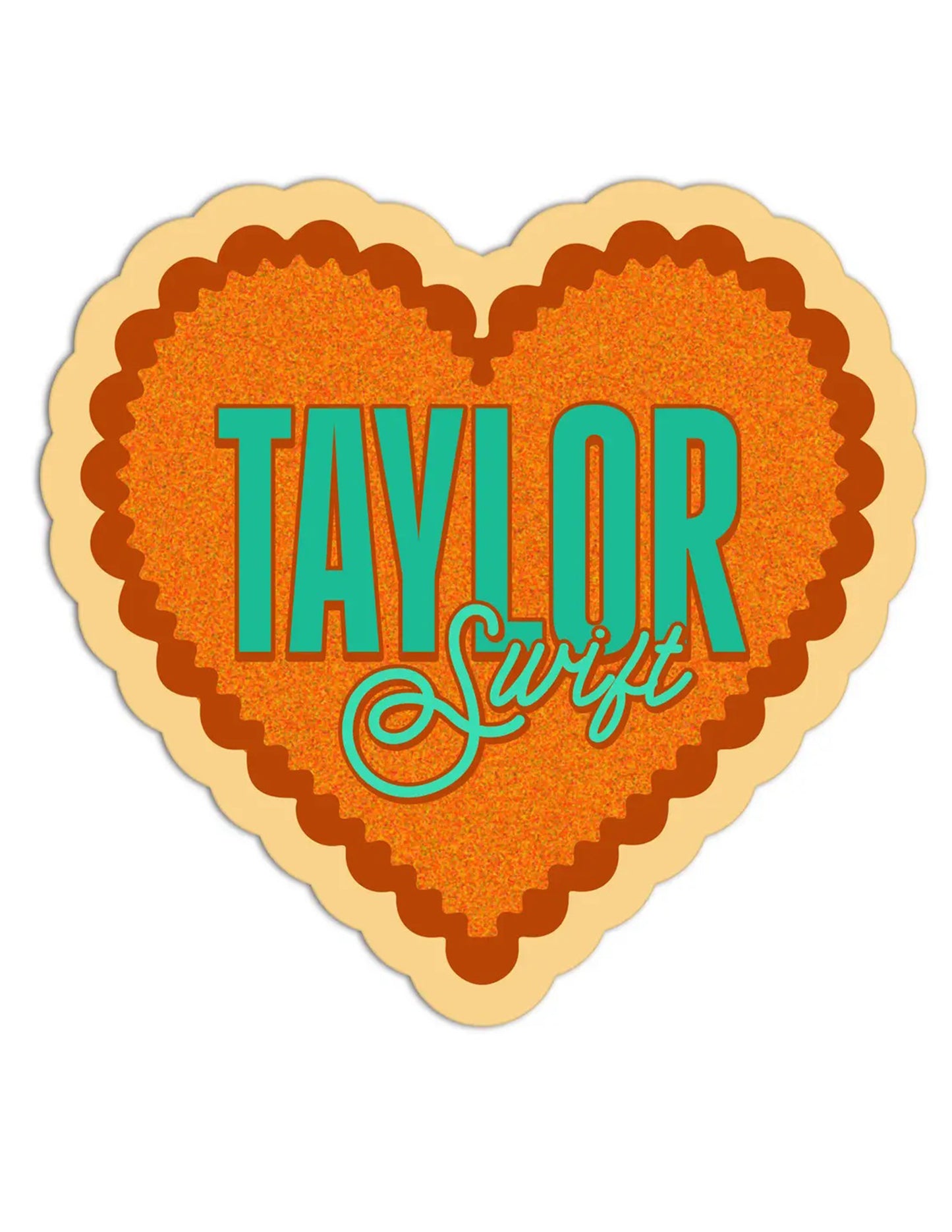 TS Orange Heart Sticker