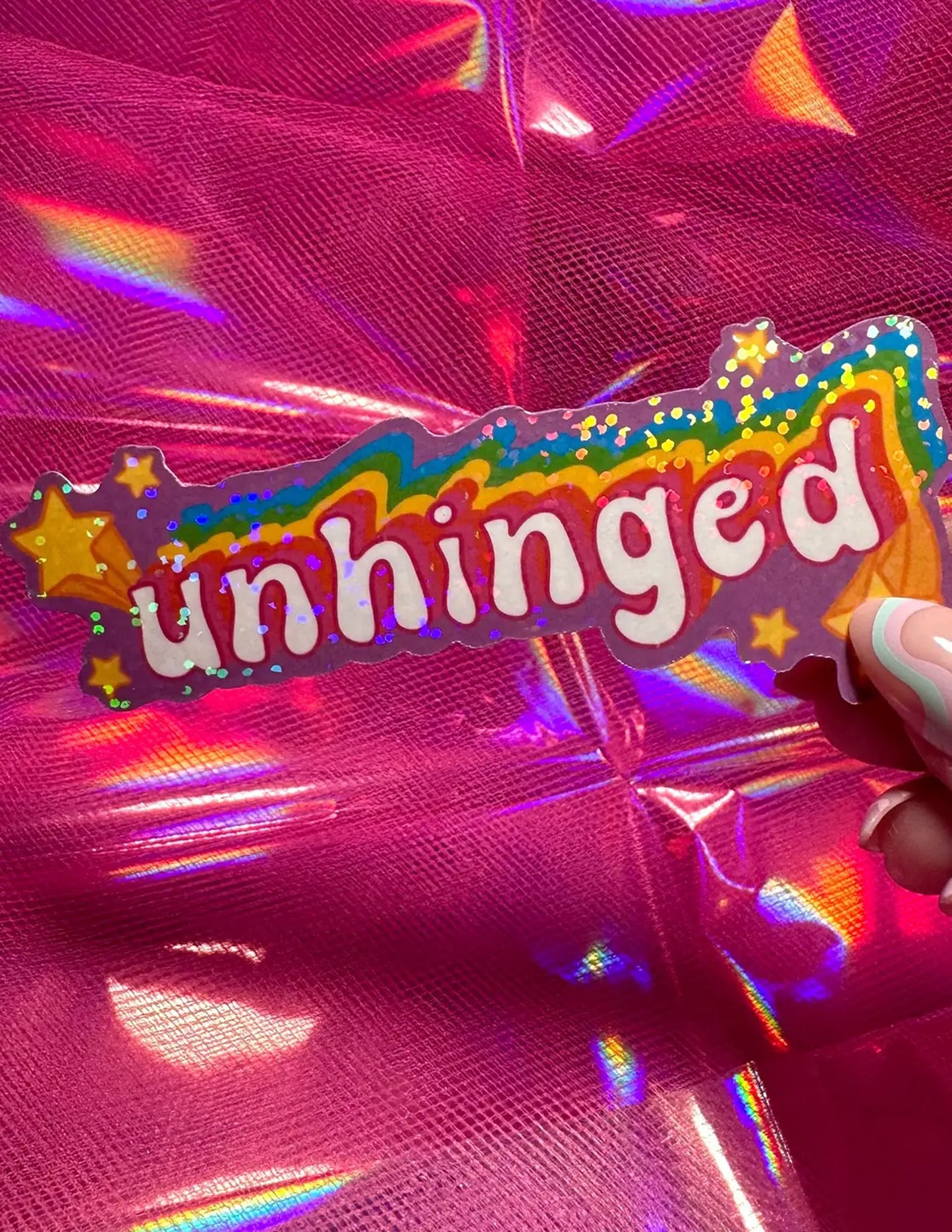 Unhinged Glitter Sticker