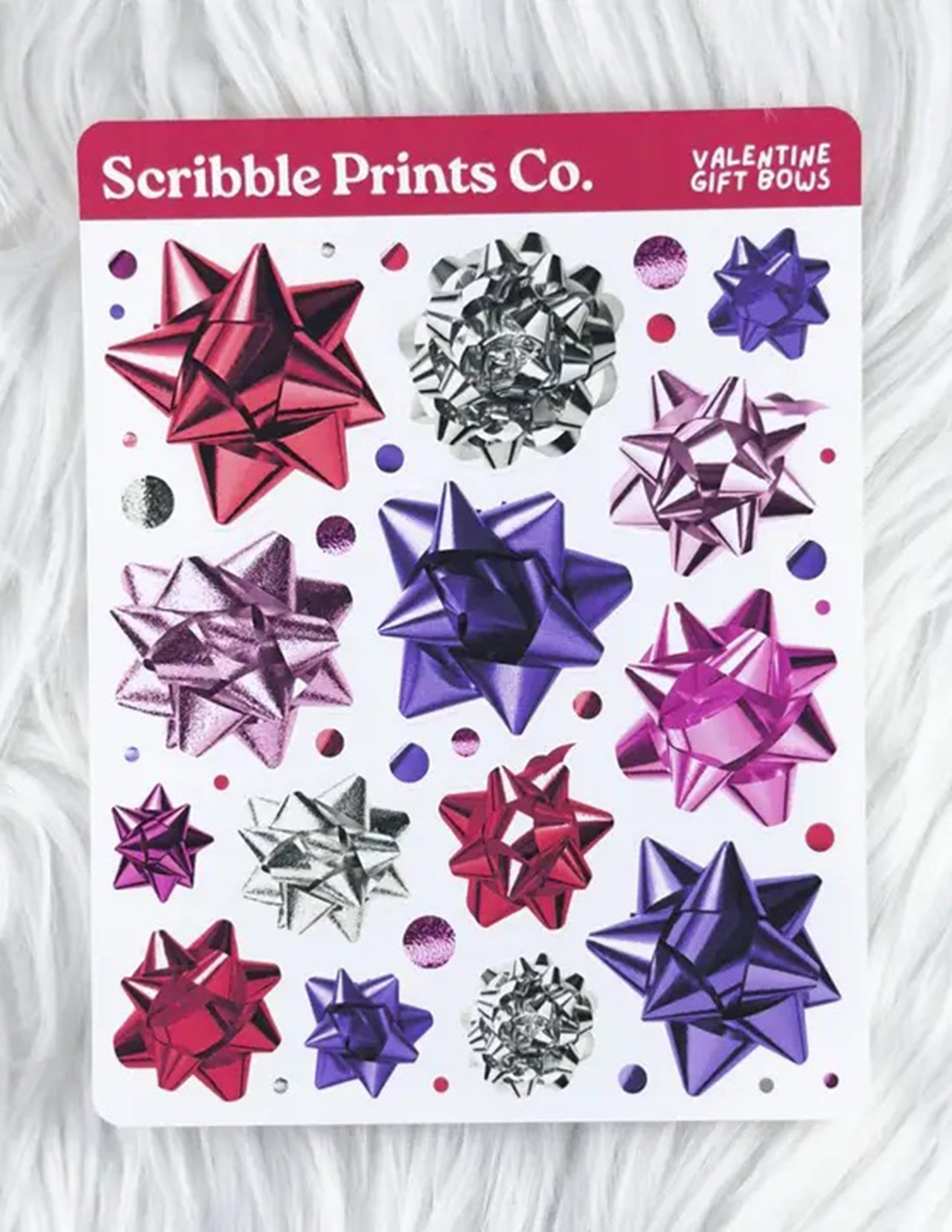 Valentine Gift Bows Sticker Sheet