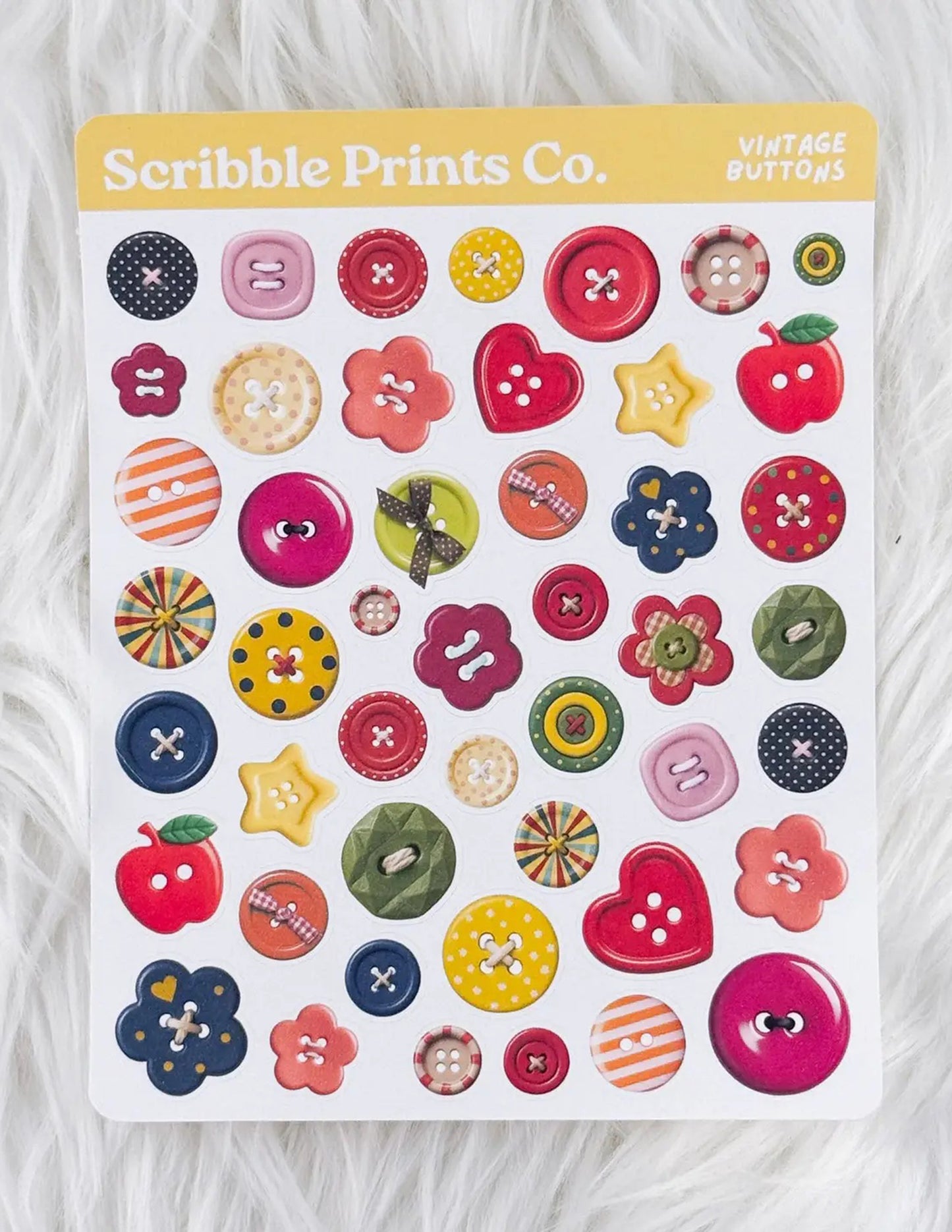 Vintage Buttons Sticker Sheet